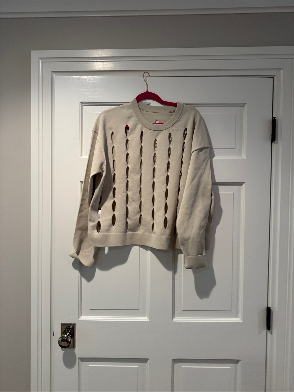 LululemonBeige Cutout Crewneck Sweater